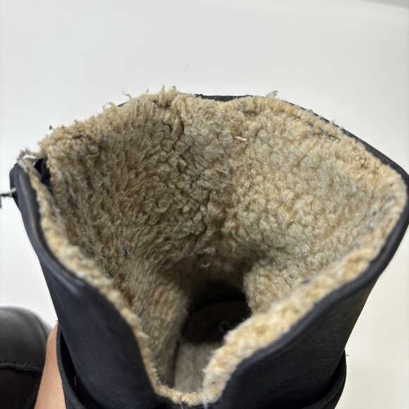 El Naturalista Black Leather Winter Boots 37 Fleece Lined Comfort Boho Chic Eco - Picture 15 of 16